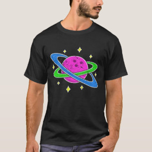 T-shirt Boule de Bowling rose Planète dans l'espace mignon