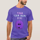 T-shirt Boule de Bowling Violet | Nom de l'équipe de Bowli (Devant)