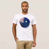 T-shirt Boule de drapeau d'once de fans de foot de (Devant entier)