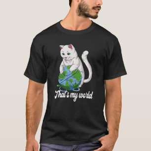 T-shirt Boule de laine de chat Terre Tricot Monde pour tri
