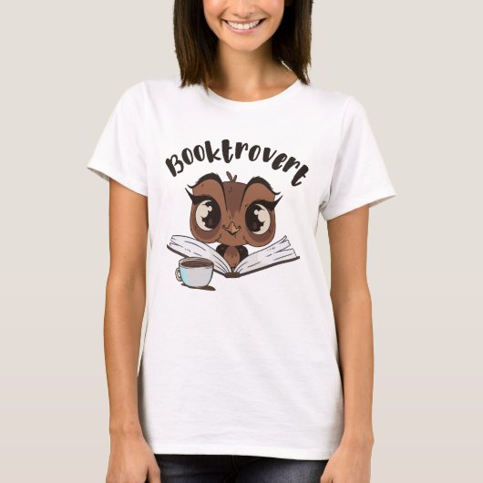T-shirt Boule de livres avec livre et café (Devant)