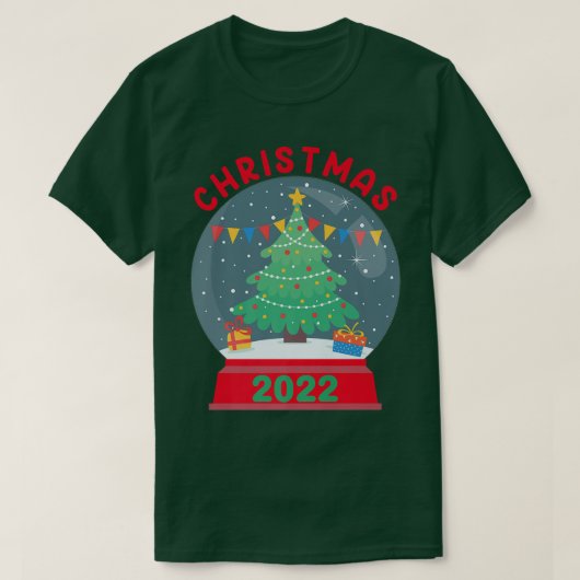 T-shirt Boule de neige de sapin de Noël s Joyeux Noël (Design devant)