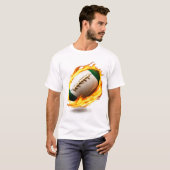 T-shirt Boule De Rugby Sur Conception Cool De Feu (Devant entier)