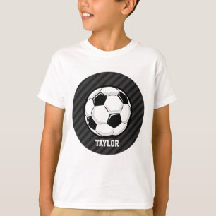 T-shirt Boule de soccer; Gris Noir & Sombre