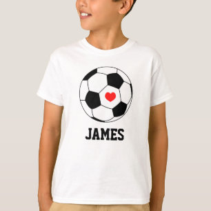 T-shirt Boule de soccer Sport personnalisée avec coeur Bla