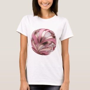 T-shirt Boule métallique argentée rose et or artistique