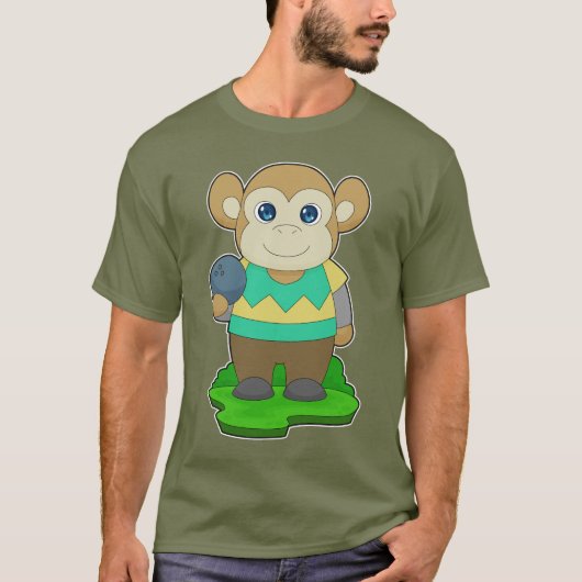T-shirt Boule Monkey Bowling (Devant)
