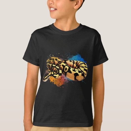 T-shirt Boule Python Aquarelle Reptile Keeper Paint Splash (Devant)