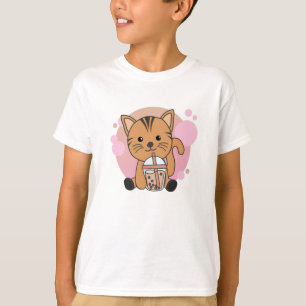 T-shirt Boule Thé Chat Avec Chocolat Animaux Sucrés Chats