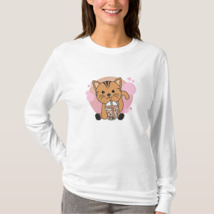 T-shirt Boule Thé Chat Avec Chocolat Animaux Sucrés Chats