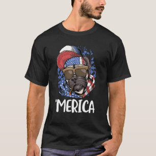 T-shirt Bouledogue Américain Usa 4 Juillet Patriotique Rou