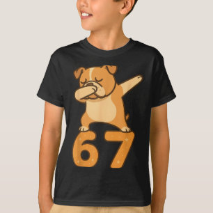 T-shirt Bouledogue Anglais Chien 67 Mème Six Sept Drôle Da