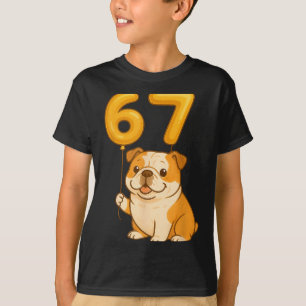 T-shirt Bouledogue Anglais Chien Drôle 67 Mème Six Sept Ba