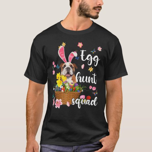 T-shirt Bouledogue anglais Joyeuse fête de Pâques Pâques C (Devant)
