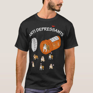 T-shirt Bouledogue antidépresseur