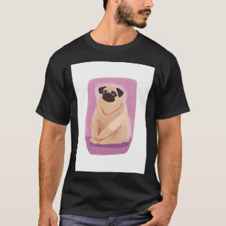 T-shirt Bouledogue assis aquarelle