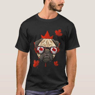 T-shirt Bouledogue Canadien Feuille d'Arbre à Érable Drape