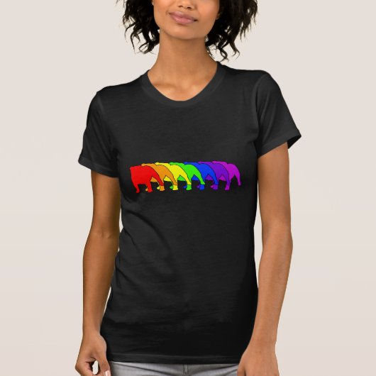 T-shirt Bouledogue d'arc-en-ciel (Devant)