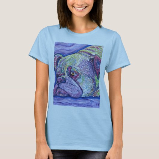 T-shirt bouledogue d'été (Devant)