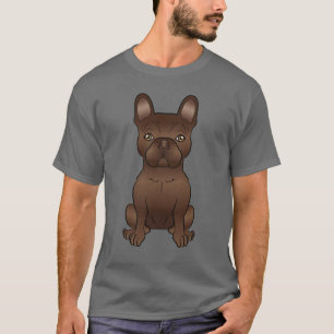 T-shirt Bouledogue français au chocolat / Dessin animé de