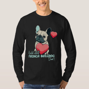 T-shirt Bouledogue Français Avec Ballon en Forme de Cœur M