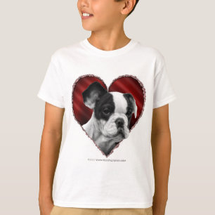 T-shirt Bouledogue français avec le coeur