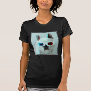 T-shirt Bouledogue français avec les verres 3D