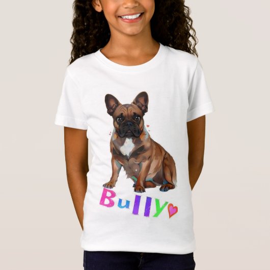 T-Shirt Bouledogue français cartoon (Devant)