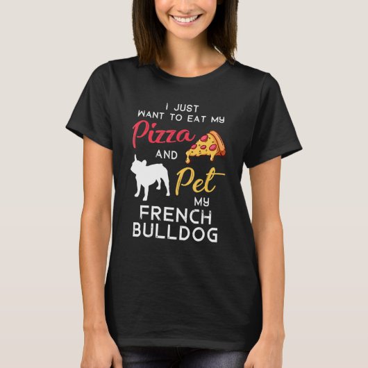 T-shirt Bouledogue Français Chien Pizza  Propriétaire Noël (Devant)
