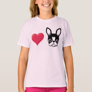 T-shirt Bouledogue français d'amour/noir de Boston