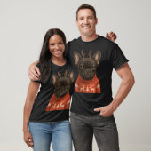 T-shirt Bouledogue français dans un pull de Noël (Unisexe)