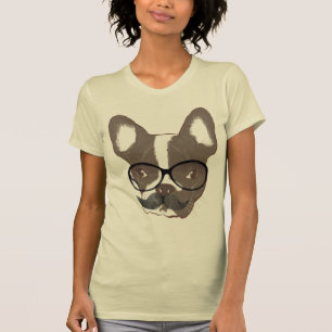 T-shirt Bouledogue français de moustache élégante