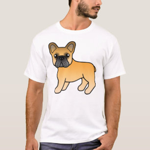 T-shirt Bouledogue français fauve mignon chien de dessin a