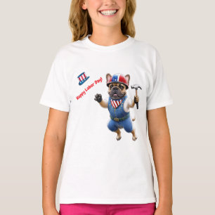 T-shirt Bouledogue français Fête du Travail French Bulldog