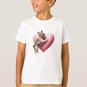 T-shirt Bouledogue français je t'aime Saint-Valentin