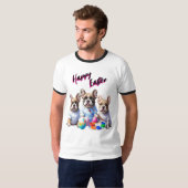 T-shirt Bouledogue français Joyeuses Pâques (Devant entier)