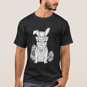 T-shirt Bouledogue français lapin de Pâques oreilles œufs 