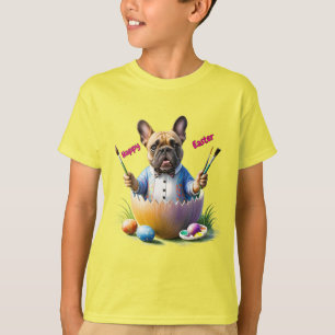T-shirt Bouledogue français oeuf de Pâques French Bulldog