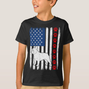 T-shirt Bouledogue français patriotique drapeau américain