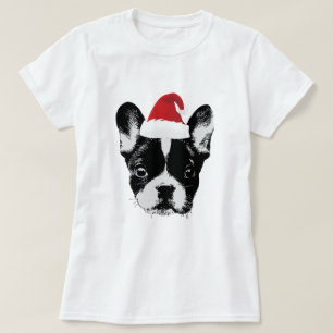 T-shirt Bouledogue français Père Noël Frenchie de Noël