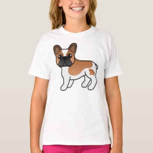 T-shirt Bouledogue français pie rouge mignon chien de dess