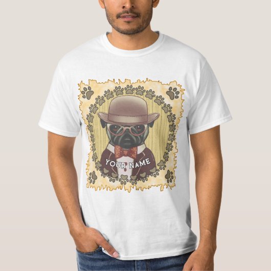 T-shirt Bouledogue Français Portant des Lunettes (Devant)