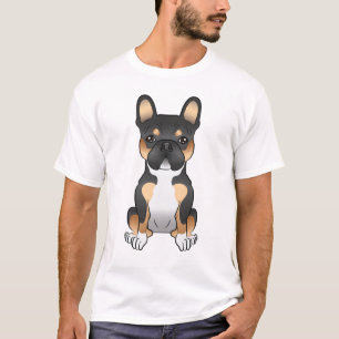 T-shirt Bouledogue Français Tricolore Noir / Frenchie Chie