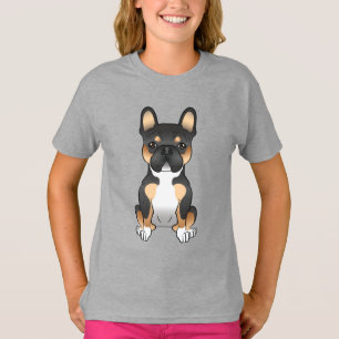 T-shirt Bouledogue français tricolore noir / Frenchie Chie