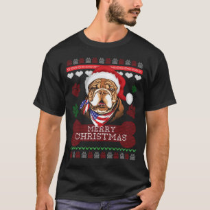 T-shirt Bouledogue laid de chandail de Noël