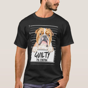 T-shirt Bouledogue Mugshot Chien Coupable