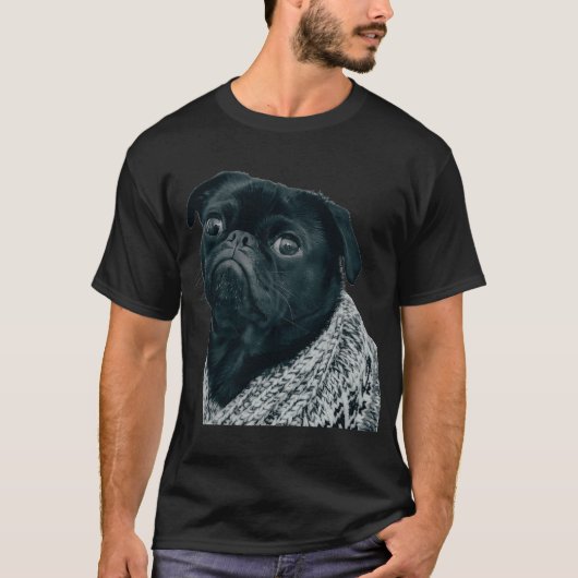 T-shirt Bouledogue noir (Devant)