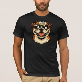 T-shirt Bouledogue portant des lunettes de soleil