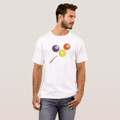 T-shirt Boules de billard et queue (Devant entier)