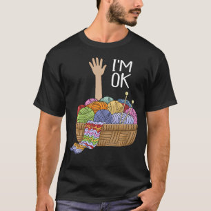 T-shirt Boules de laine I'M Ok Aiguilles à tricoter Drôle